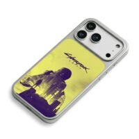 Cyberpunk 2077 man city art iPhone 17 Pro Max Electroplated Silver Case2