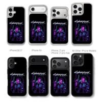 Cyberpunk 2077 pixel armed man Chris Brown Phone Case Black Electroplated Silver For Iphone 11 To 17