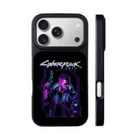 Cyberpunk 2077 pixel armed man iPhone 17 Pro Max Black Case