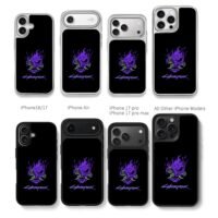 Cyberpunk 2077 purple oni mask Chris Brown Phone Case Black Electroplated Silver For Iphone 11 To 17