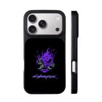 Cyberpunk 2077 purple oni mask iPhone 17 Pro Max Black Case