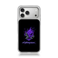 Cyberpunk 2077 purple oni mask iPhone 17 Pro Max Electroplated Silver Case1