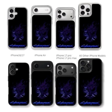 Cyberpunk 2077 samurai skull Chris Brown Phone Case Black Electroplated Silver For Iphone 11 To 17