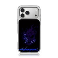 Cyberpunk 2077 samurai skull iPhone 17 Pro Max Electroplated Silver Case1