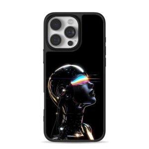 Cyberpunk android neon visor Phone Case for iPhone 11-17 & Samsung Galaxy S24-S26