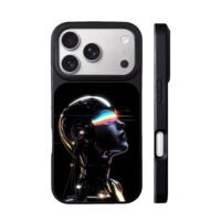 Cyberpunk android neon visor iPhone 17 Pro Max Black Case
