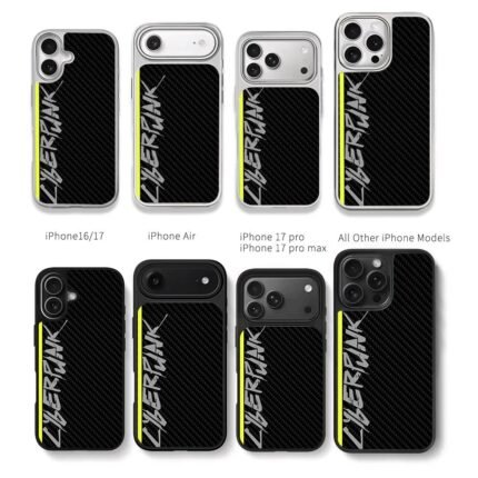 Cyberpunk carbon fiber neon Chris Brown Phone Case Black Electroplated Silver For Iphone 11 To 17