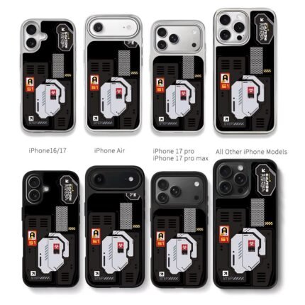 Cyberpunk mechanical caution Chris Brown Phone Case Black Electroplated Silver For Iphone 11 To 17