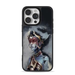 Cyberpunk oriental masked art iPhone 16 Pro Max Black Case