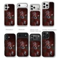 Cyberpunk vampire girl dark gun art Chris Brown Phone Case Black Electroplated Silver For Iphone 11 To 17