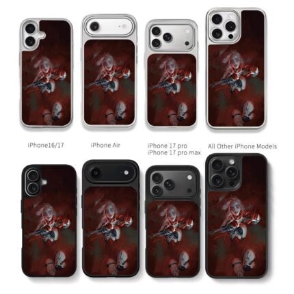Cyberpunk vampire girl dark gun art Chris Brown Phone Case Black Electroplated Silver For Iphone 11 To 17