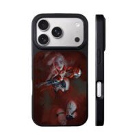 Cyberpunk vampire girl dark gun art iPhone 17 Pro Max Black Case
