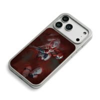 Cyberpunk vampire girl dark gun art iPhone 17 Pro Max Electroplated Silver Case2