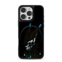 Cyberpunk wolf neon blue artwork Phone Case for iPhone 11-17 & Samsung Galaxy S24-S26