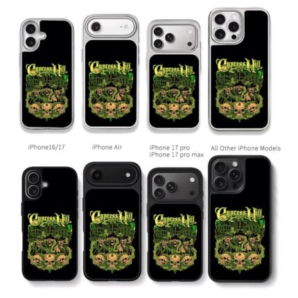 Cypress Hill skull weed art Chris Brown Phone Case Black Electroplated Silver For Iphone 11 To 17