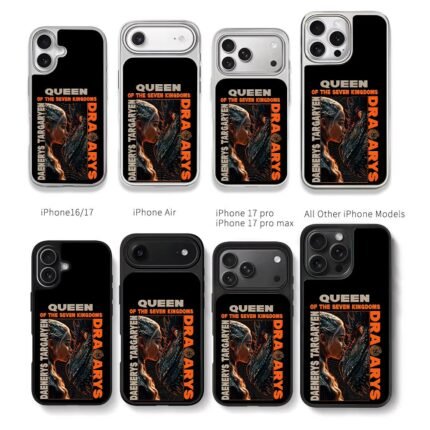 Daenerys Targaryen and dragon Chris Brown Phone Case Black Electroplated Silver For Iphone 11 To 17