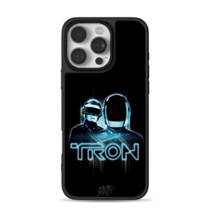 Daft Punk Tron Neon Helmet Art iPhone 16 Pro Max Black Case
