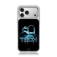 Daft Punk Tron Neon Helmet Art iPhone 17 Pro Max Electroplated Silver Case1