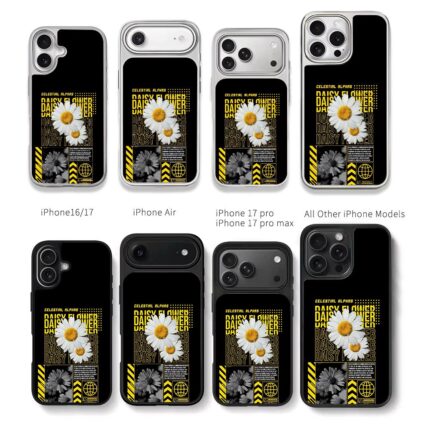 Daisy yellow black street graphic Chris Brown Phone Case Black Electroplated Silver For Iphone 11 To 17