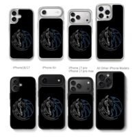Dallas Mavericks line logo Chris Brown Phone Case Black Electroplated Silver For Iphone 11 To 17