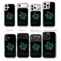 Dallas Stars neon Texas skyline art Chris Brown Phone Case Black Electroplated Silver For Iphone 11 To 17