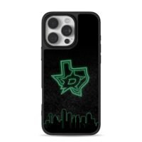 Dallas Stars neon Texas skyline art Phone Case for iPhone 11-17 & Samsung Galaxy S24-S26