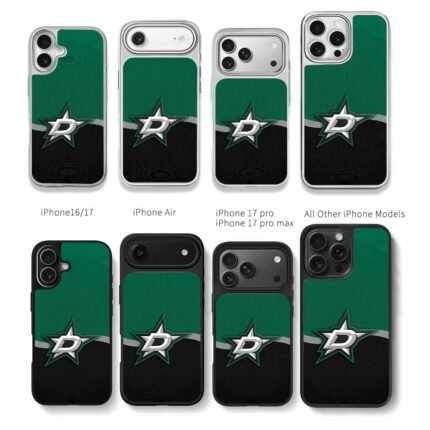Dallas Stars team logo jersey Chris Brown Phone Case Black Electroplated Silver For Iphone 11 To 17