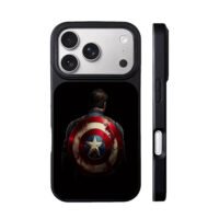 Damaged Captain America shield iPhone 17 Pro Max Black Case