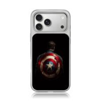 Damaged Captain America shield iPhone 17 Pro Max Electroplated Silver Case1