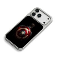 Damaged Captain America shield iPhone 17 Pro Max Electroplated Silver Case2