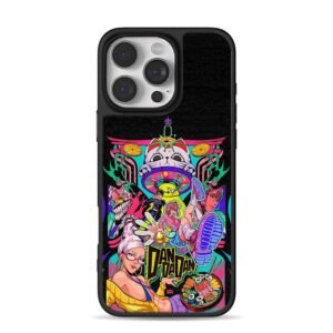 Dandadan anime neon lucky cat Phone Case for iPhone 11-17 & Samsung Galaxy S24-S26