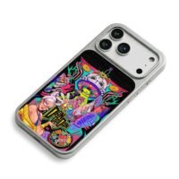 Dandadan anime neon lucky cat iPhone 17 Pro Max Electroplated Silver Case2