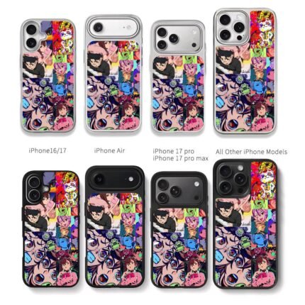 Dandadan character cat collage Chris Brown Phone Case Black Electroplated Silver For Iphone 11 To 17