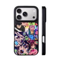 Dandadan character cat collage iPhone 17 Pro Max Black Case