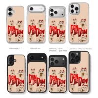 Dandadan four maneki neko cats Chris Brown Phone Case Black Electroplated Silver For Iphone 11 To 17
