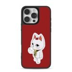 Dandadan lucky cat flip off red Phone Case for iPhone 11-17 & Samsung Galaxy S24-S26