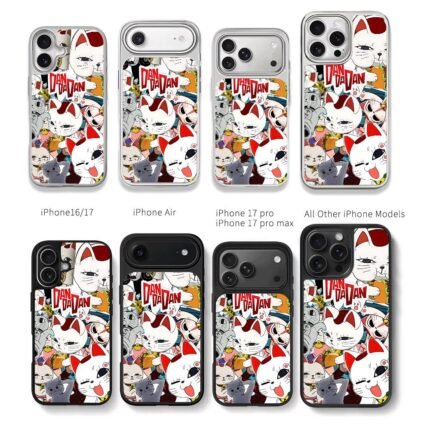 DanDaDan lucky cats collage Chris Brown Phone Case Black Electroplated Silver For Iphone 11 To 17