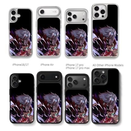 Dandadan Okarun Momo Art Chris Brown Phone Case Black Electroplated Silver For Iphone 11 To 17