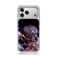 Dandadan Okarun Momo Art iPhone 17 Pro Max Electroplated Silver Case1