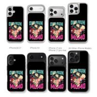 Dandadan Okarun Momo Ayase art Chris Brown Phone Case Black Electroplated Silver For Iphone 11 To 17