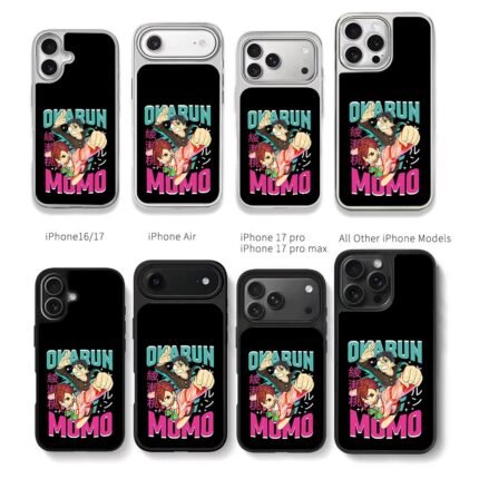 Dandadan Okarun Momo Ayase art Chris Brown Phone Case Black Electroplated Silver For Iphone 11 To 17