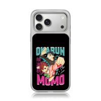 Dandadan Okarun Momo Ayase art iPhone 17 Pro Max Electroplated Silver Case1