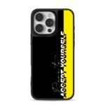 Dare To Accept Yourself Black Yellow Split iPhone 16 Pro Max Black Case