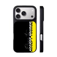 Dare To Accept Yourself Black Yellow Split iPhone 17 Pro Max Black Case