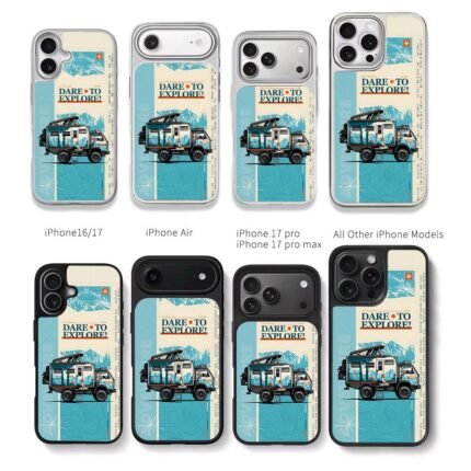 Dare to explore camper dog art Chris Brown Phone Case Black Electroplated Silver For Iphone 11 To 17