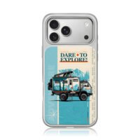 Dare to explore camper dog art iPhone 17 Pro Max Electroplated Silver Case1
