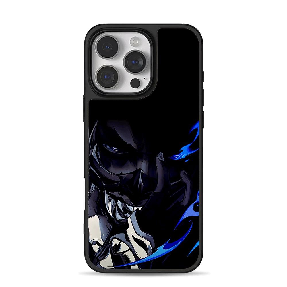 Dark anime ninja blue fire eye iPhone 16 Pro Max Black Case Dark anime ninja blue fire eye iPhone 16 Pro Max Black Case