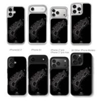 Dark Baku Azerbaijan city map Chris Brown Phone Case Black Electroplated Silver For Iphone 11 To 17