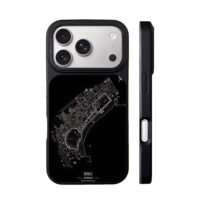 Dark Baku Azerbaijan city map iPhone 17 Pro Max Black Case