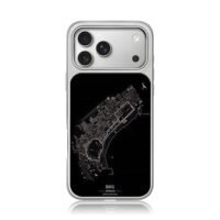 Dark Baku Azerbaijan city map iPhone 17 Pro Max Electroplated Silver Case1
